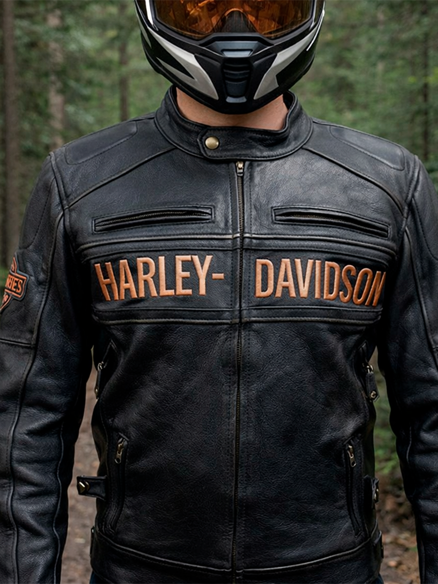 Мотокуртка Harley Davidson из натуральной кожи — изображение 2