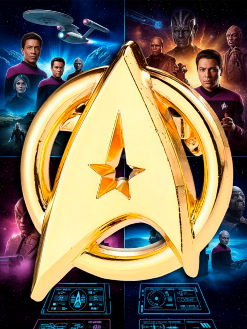 Значок - брошь Эмблема Звездного флота Командное подразделение из сериала Star Trek Стартрек