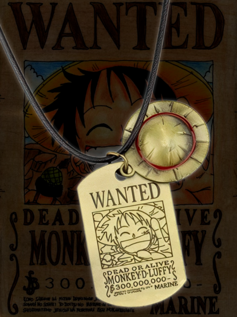 Кулон - жетон Монки Д. Луффи Розыск из аниме One Piece Ван Пис