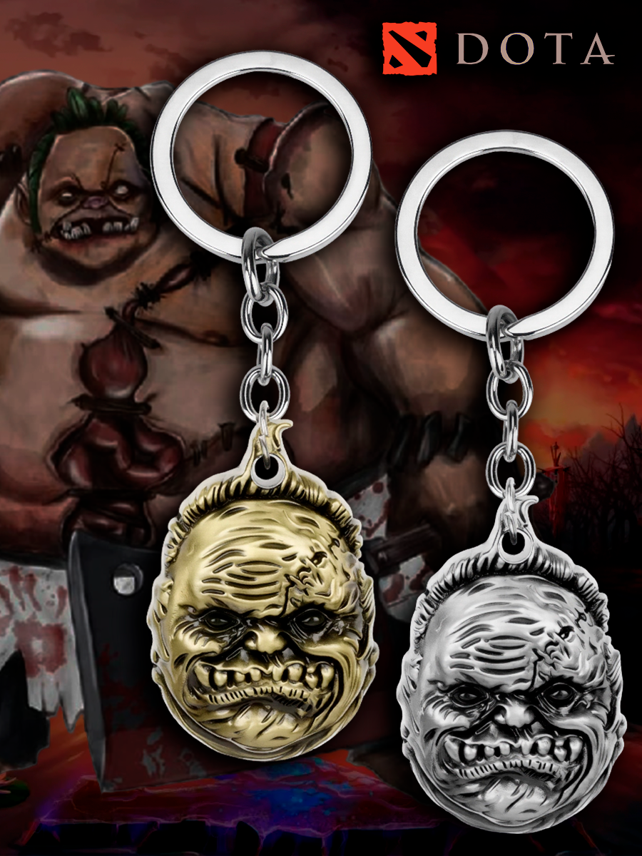 Брелок Pudge Пудж серебро Dota 2