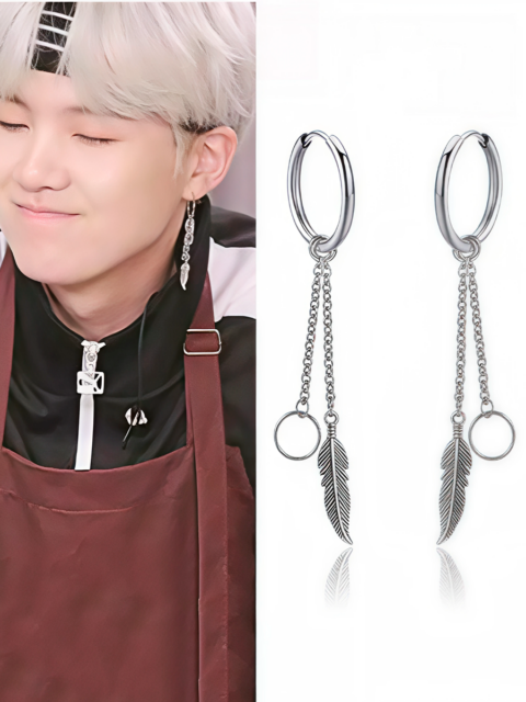 Серьги перо BTS БТС Suga