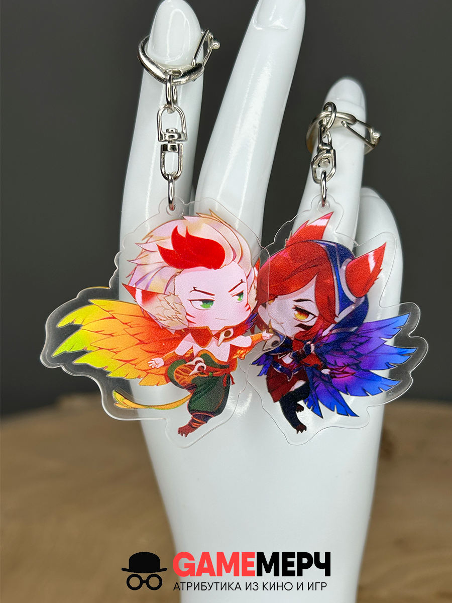 Парный брелок Xaya и Rakan Рэкан Обольститель и Шая Бунтарка League of Legends Лига Легенд — изображение 7