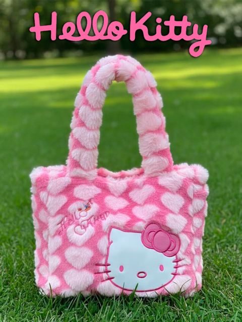 Сумка большая плюшевая из аниме Хеллоу Китти Hello Kitty