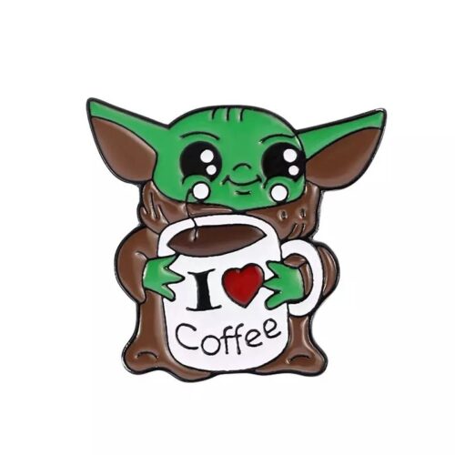 Значок Грогу Мандалорец Маленький Мастер Йода с кофе (Baby Yoda) из фильма Звездные войны Star Wars
