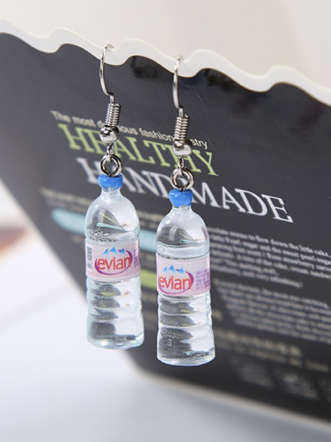 Серьги Бутылка воды Evian Эвиан