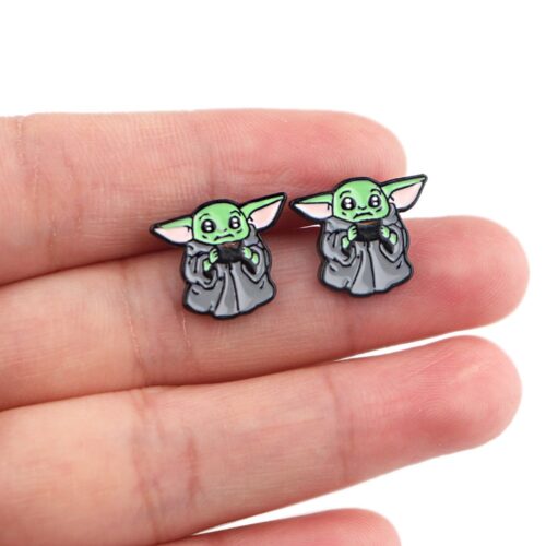 Серьги - гвоздики Грогу Мандалорец Маленький Мастер Йода ( Baby Yoda) из фильма Звездные войны Star Wars