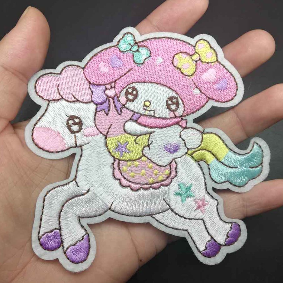 Нашивка термо с вышивкой Мелоди и Куроми из аниме Onegai My Melody — изображение 3