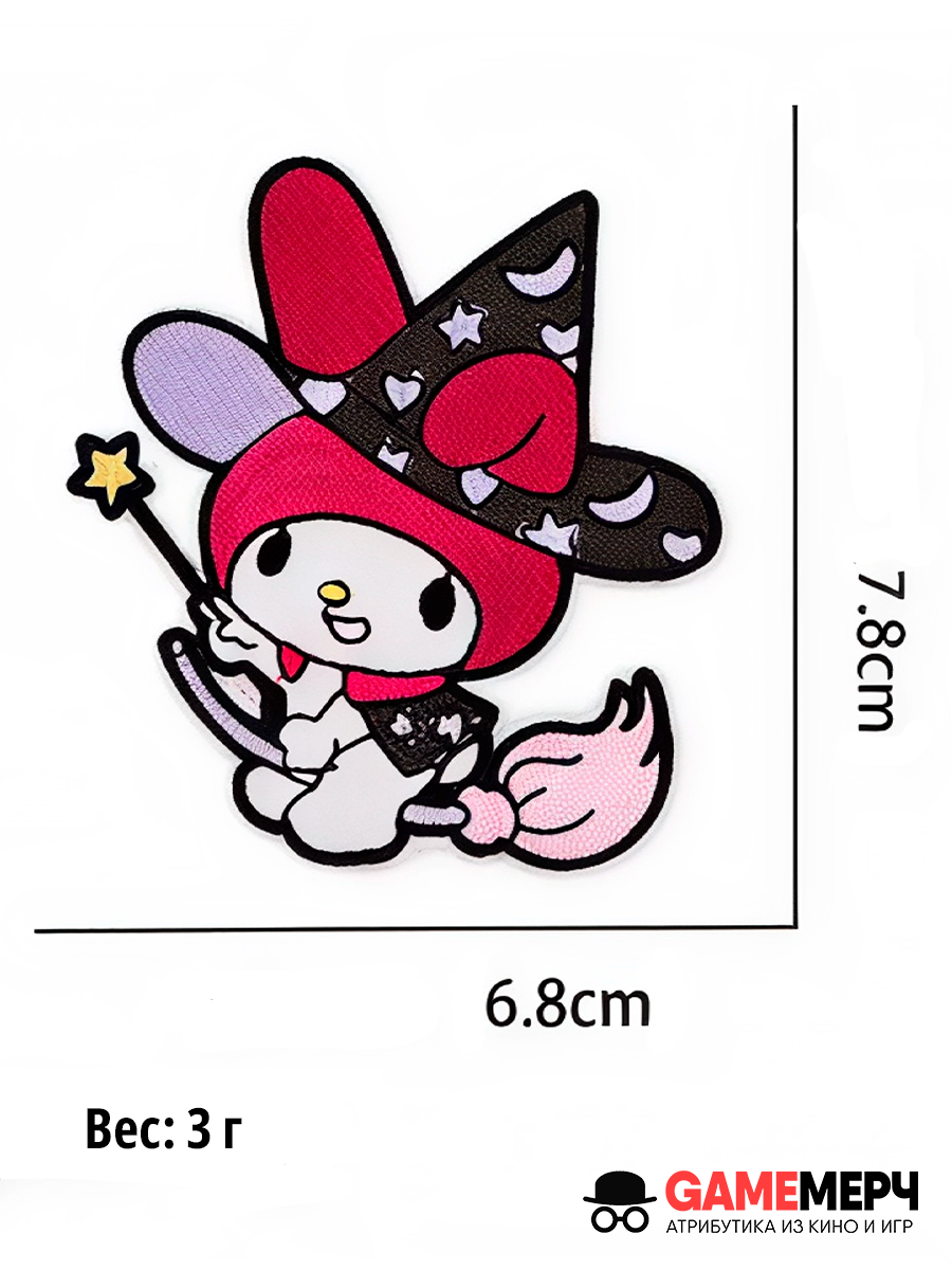 Нашивка термо с вышивкой Мелоди и Куроми из аниме Onegai My Melody — изображение 7