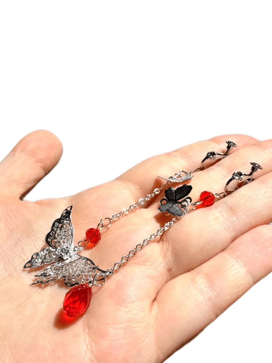 Серьги / Клипсы длинные с бабочкой из аниме Благословение небожителей — изображение 10