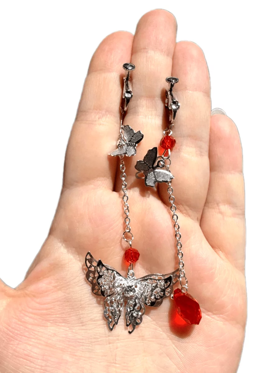 Серьги / Клипсы длинные с бабочкой из аниме Благословение небожителей — изображение 11