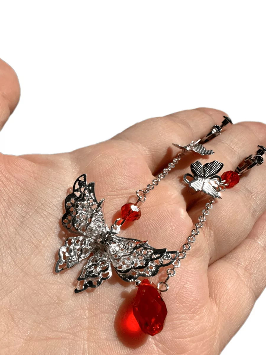 Серьги / Клипсы длинные с бабочкой из аниме Благословение небожителей — изображение 8
