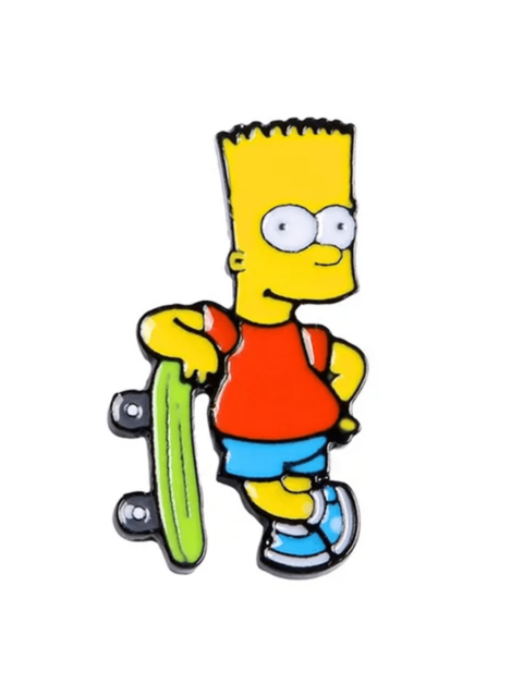 Значок - пин Барт Симпсон со скейтом из мультфильма The Simpsons