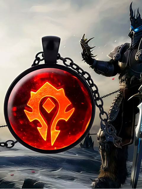 Кулон круглый знамя Орды из игры World of Warcraft