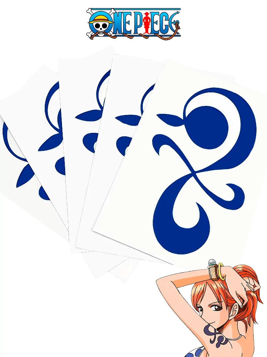 Временная водостойкая татуировка Нами из аниме One Piece 5 шт.