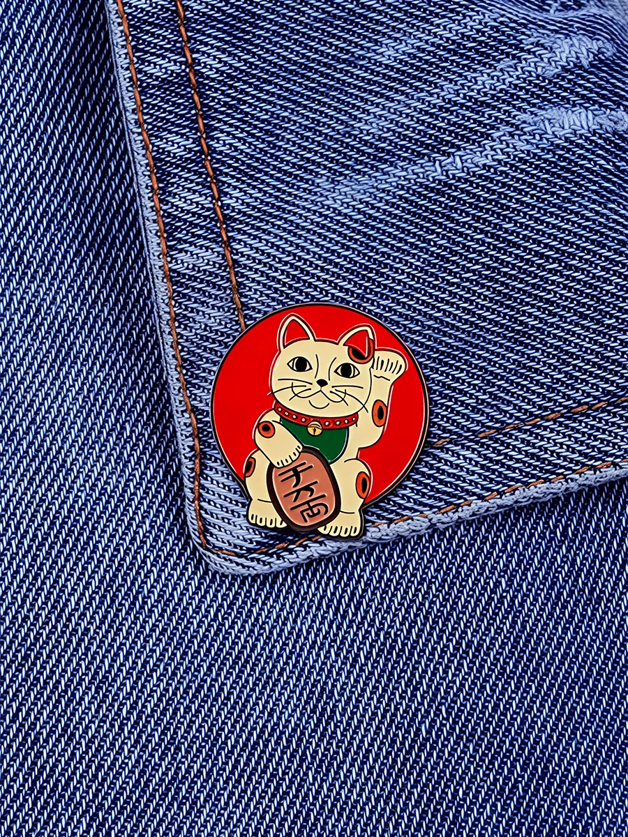 Значок - брошь Японский Кот - удача — изображение 4