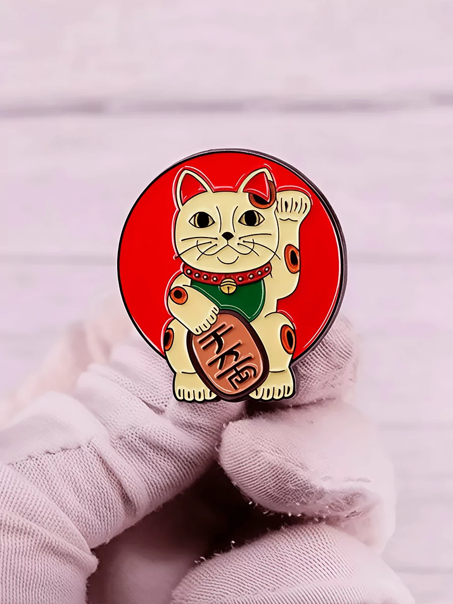 Значок - брошь Японский Кот - удача — изображение 2