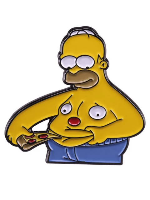 Значок Гомер Симпсон ест пиццу из мультфильма The Simpsons