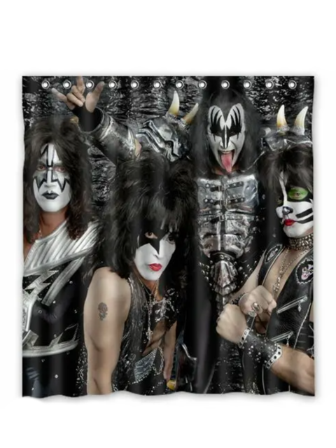 Шторка - занавеска для душа в ванную комнату Рок - группа Kiss