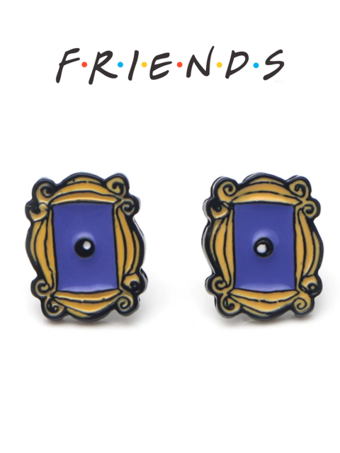Серьги - гвоздики Желтая рамка из сериала Друзья Friends