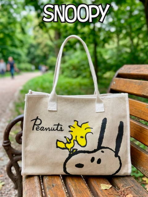 Сумка - тоут большая из аниме Снупи и мелочь пузатая Snoopy