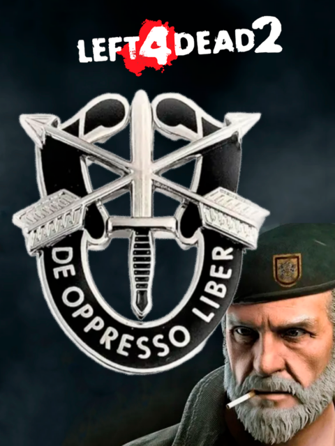 Значок - брошь Билл Овербек из игры Left 4 Dead 2
