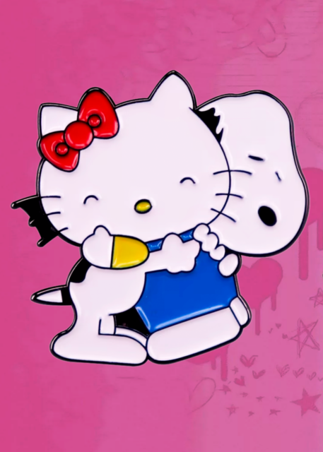 Значок Китти и Снуппи из аниме Hello Kitty и Snoopy