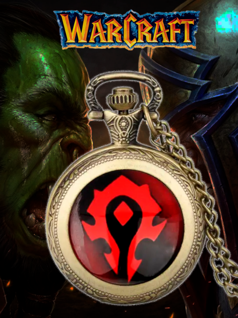 Кулон - часы карманные Знамя Орды из игры World of Warcraft WOW Варкрафт