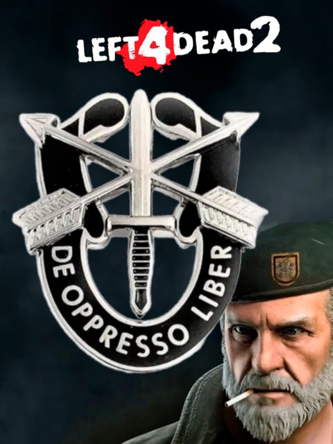 Значок - брошь Билл Овербек из игры Left 4 Dead 2