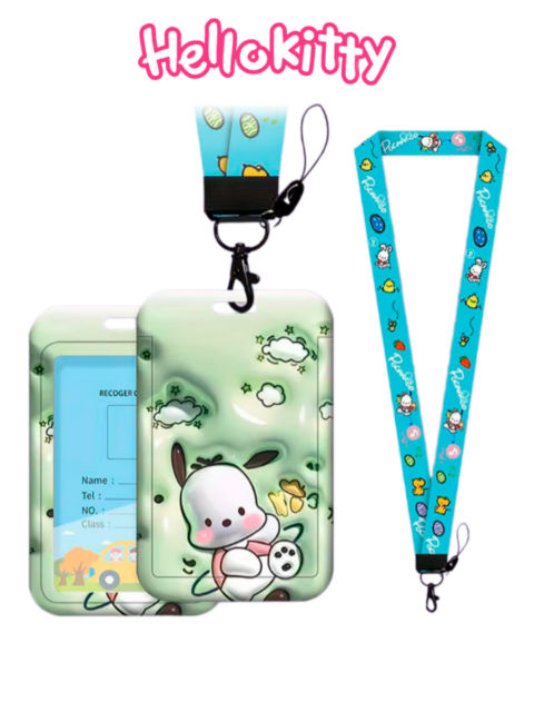 Бейдж для пропуска на шею Собачка Китти Почакко из аниме Hello Kitty