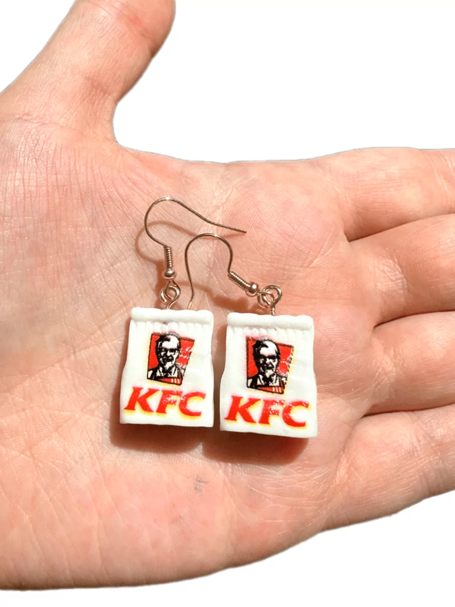 Серьги Пакет с собой KFC КФС — изображение 2