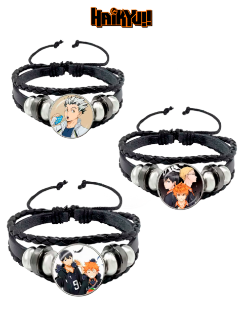 Браслет плетеный из экокожи из аниме Волейбол!! Haikyu!!