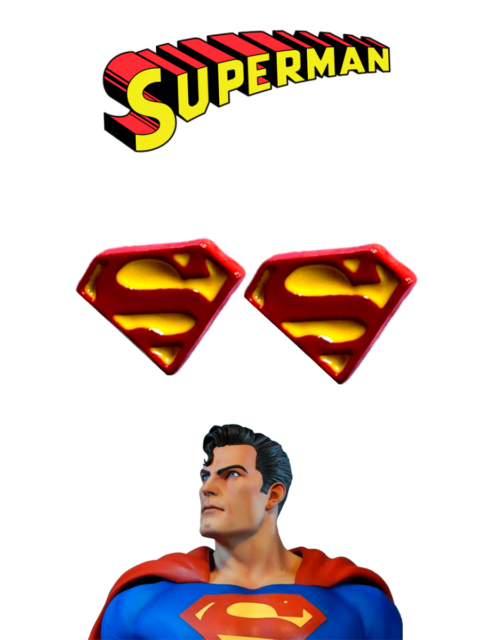 Серьги - гвоздики Супермен Superman DC Comics