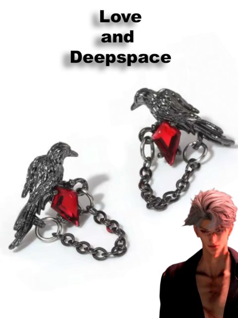 Серьги Сайлуса Ворон Мефисто из игры love and Deepspace