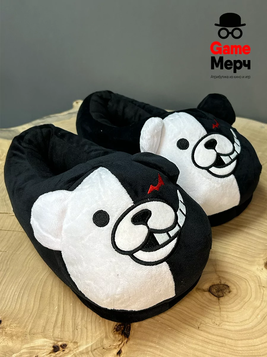 Тапочки домашние большие Монокума из аниме Данганронпа Danganronpa — изображение 2