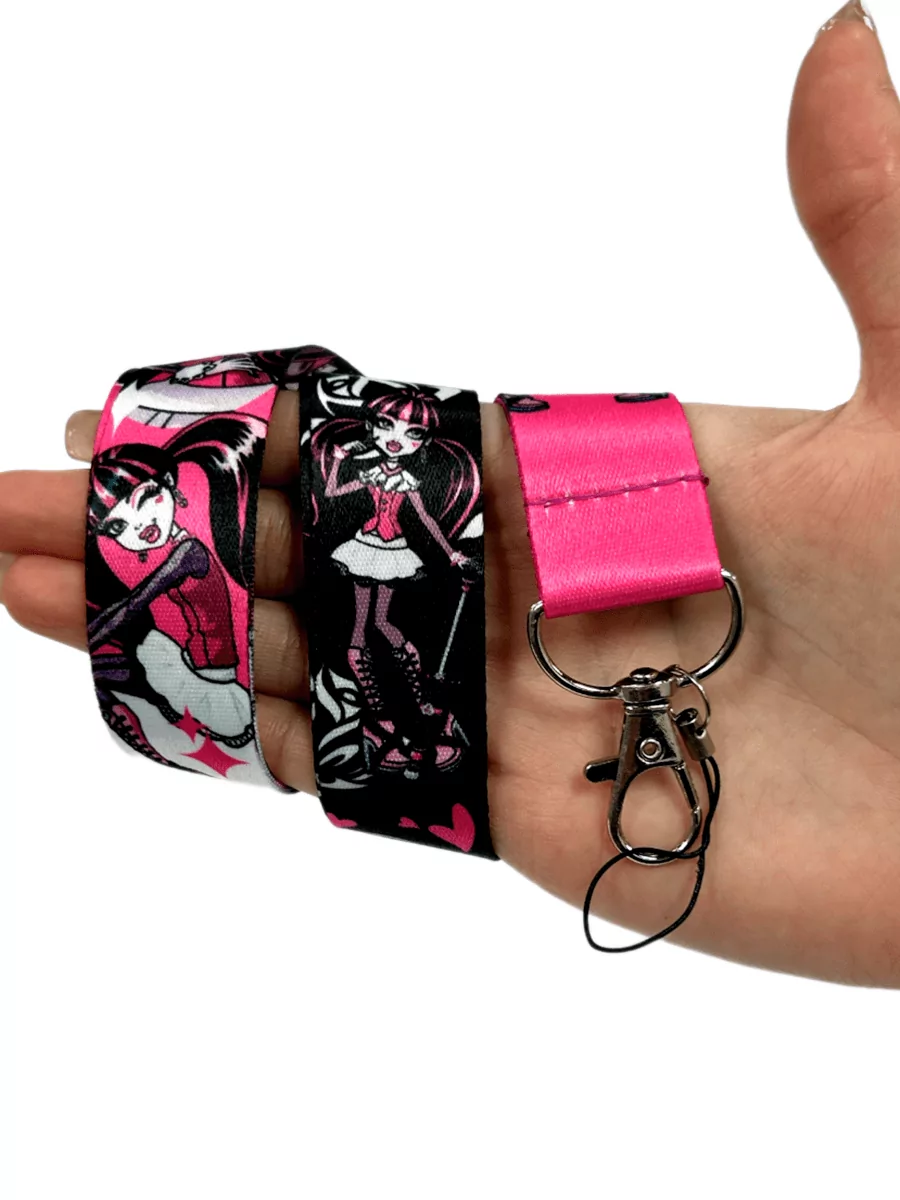 Шнурок - лента на шею для телефона и ключей Дракулаура из мультфильма Monster High Монстр Хай — изображение 6