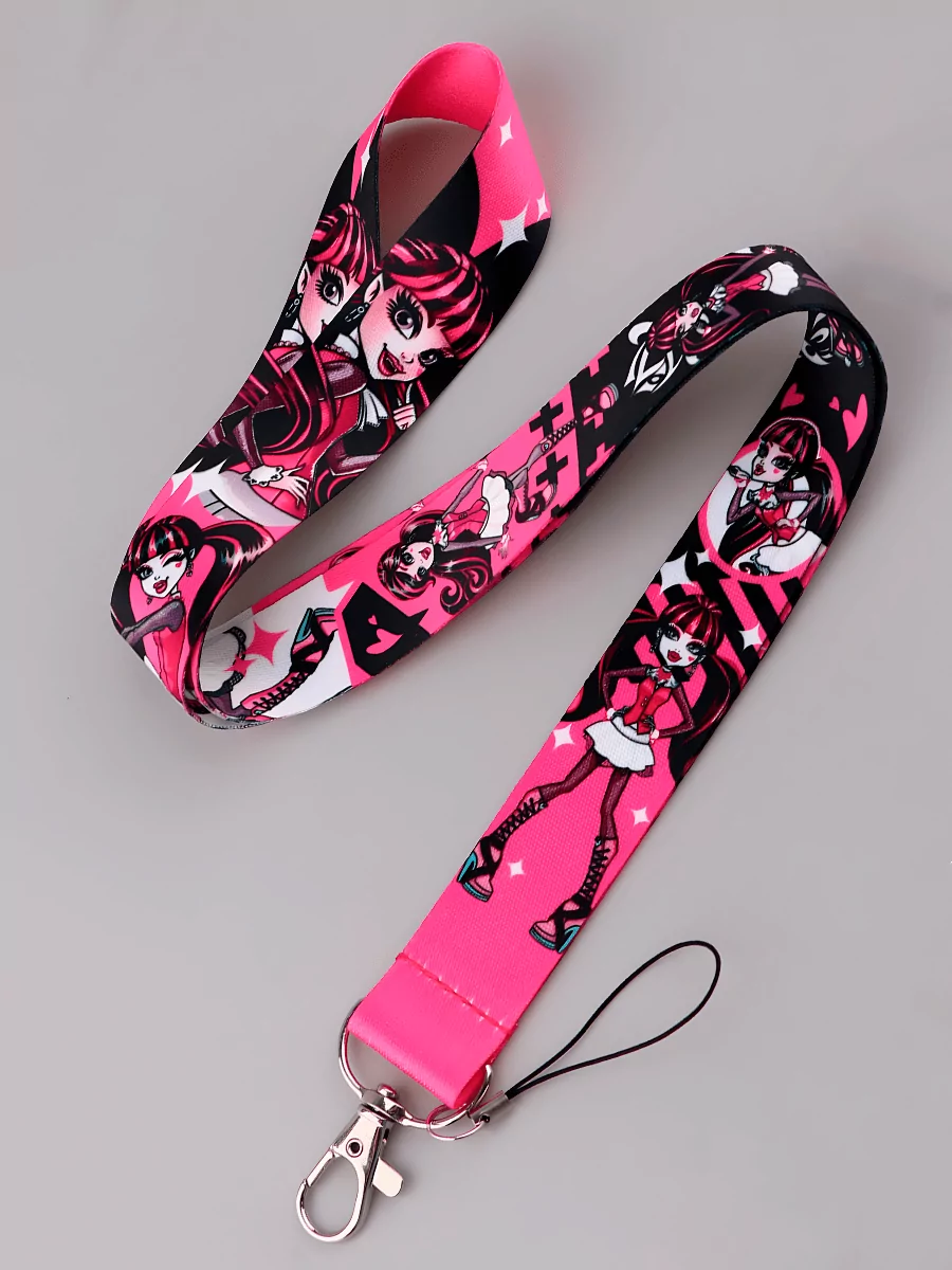 Шнурок - лента на шею для телефона и ключей Дракулаура из мультфильма Monster High Монстр Хай — изображение 2