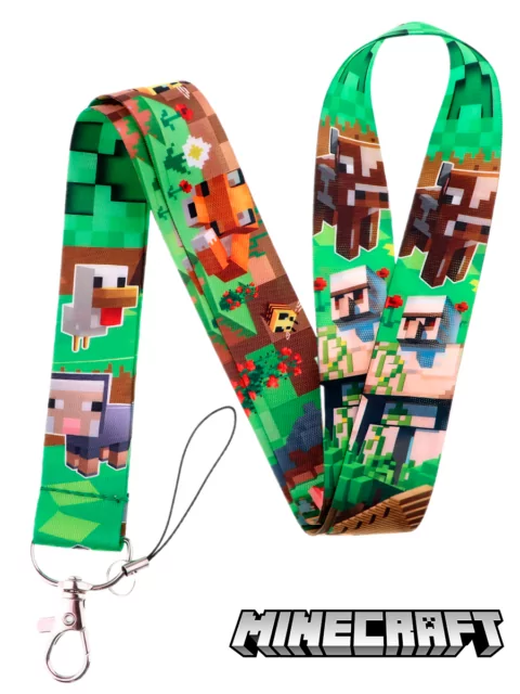 Шнурок - лента на шею для телефона и ключей из игры Майнкрафт Minecraft