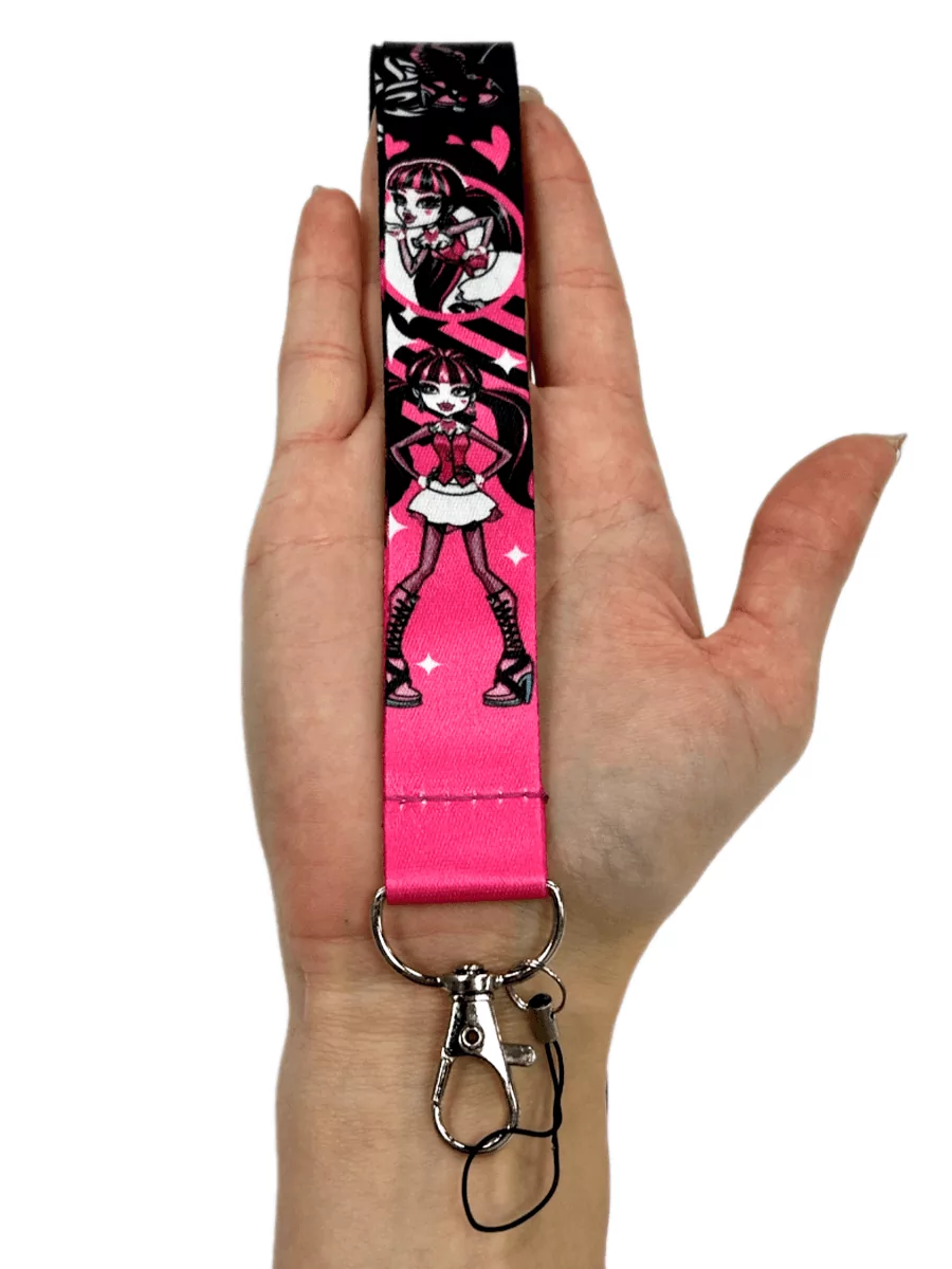 Шнурок - лента на шею для телефона и ключей Дракулаура из мультфильма Monster High Монстр Хай — изображение 7