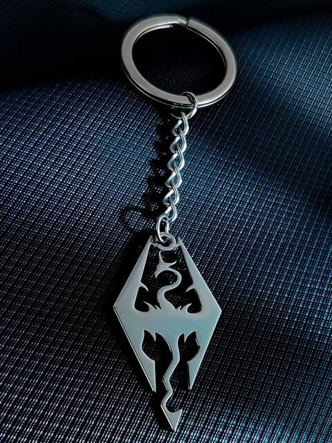 Брелок Дракон Логотип Фэнтези игры Skyrim Скайрим