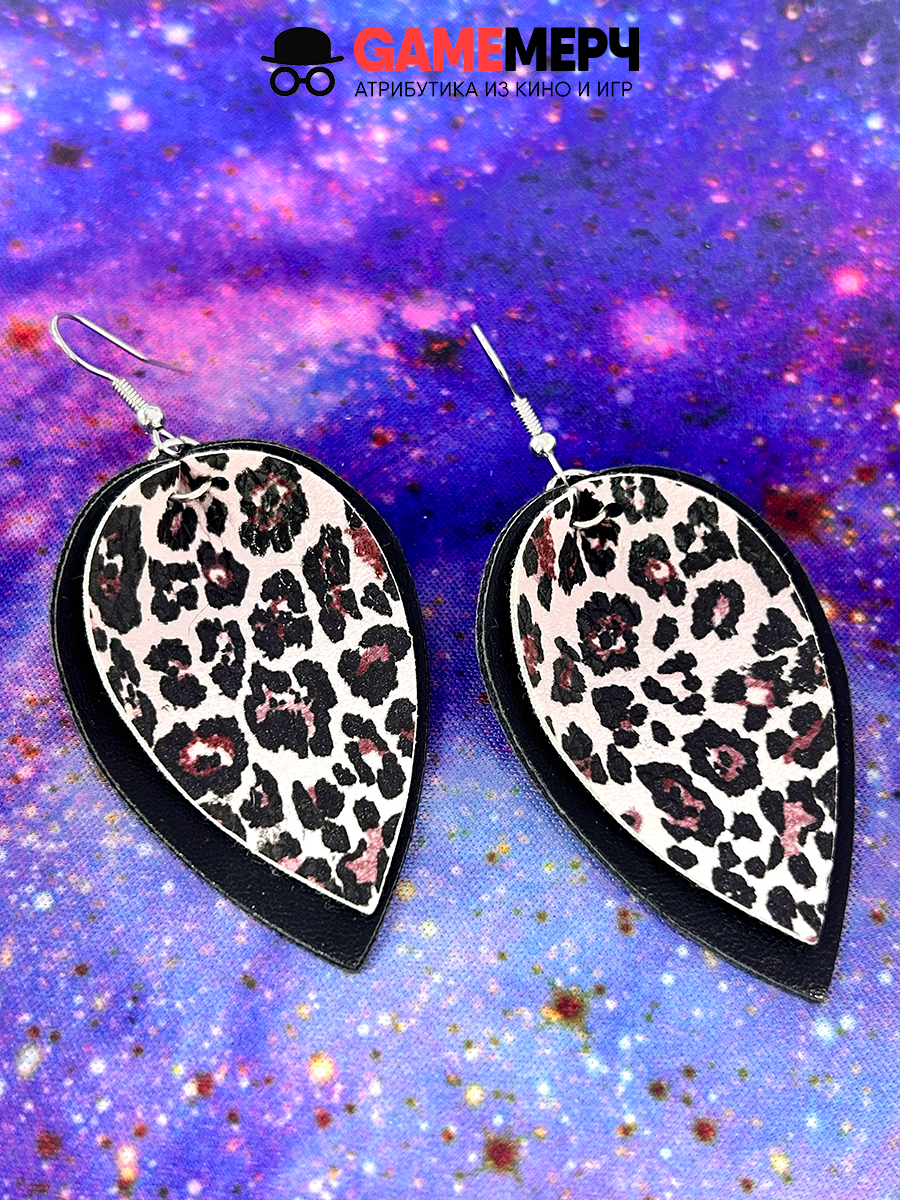 Серьги леопардовые многослойные из экокожи — изображение 5