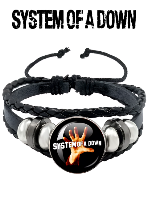 Браслет из экокожи рок - группы System of a Down