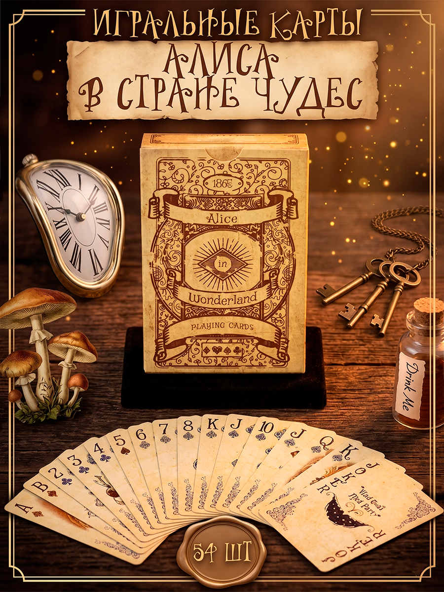 Карты игральные Алиса в стране чудес 54 шт