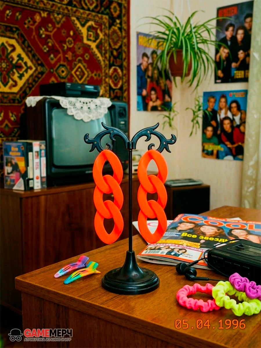 Серьги - цепи яркие неоновые в стиле 90ых — изображение 12